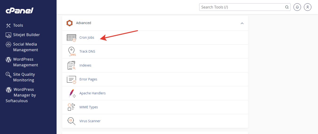 Cron Jobs cPanel Interface