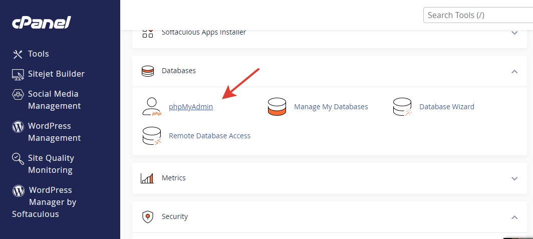 phpMyAdmin Import Interface